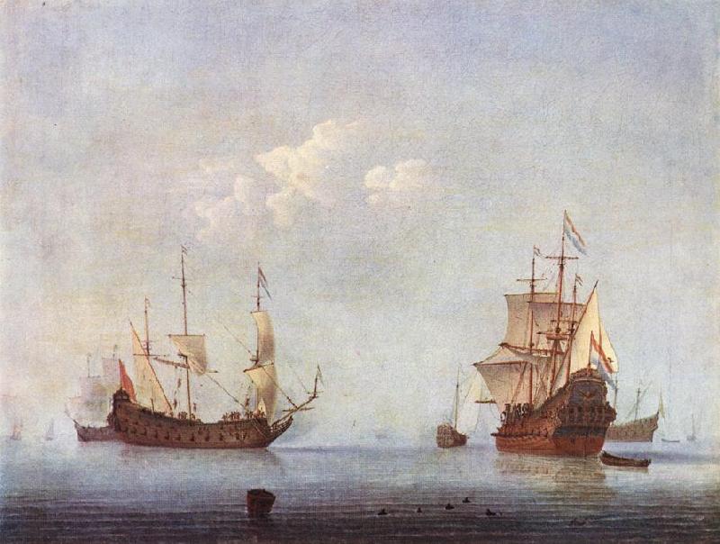 VELDE, Willem van de, the Younger Marine Landscape wer Norge oil painting art